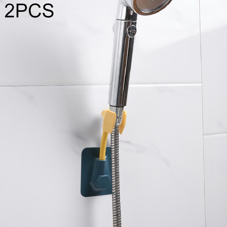

2 PCS Multifunctional Adjustable Shower Bracket Bathroom Paste-type Shower Nozzle Base(Yellow Blue)