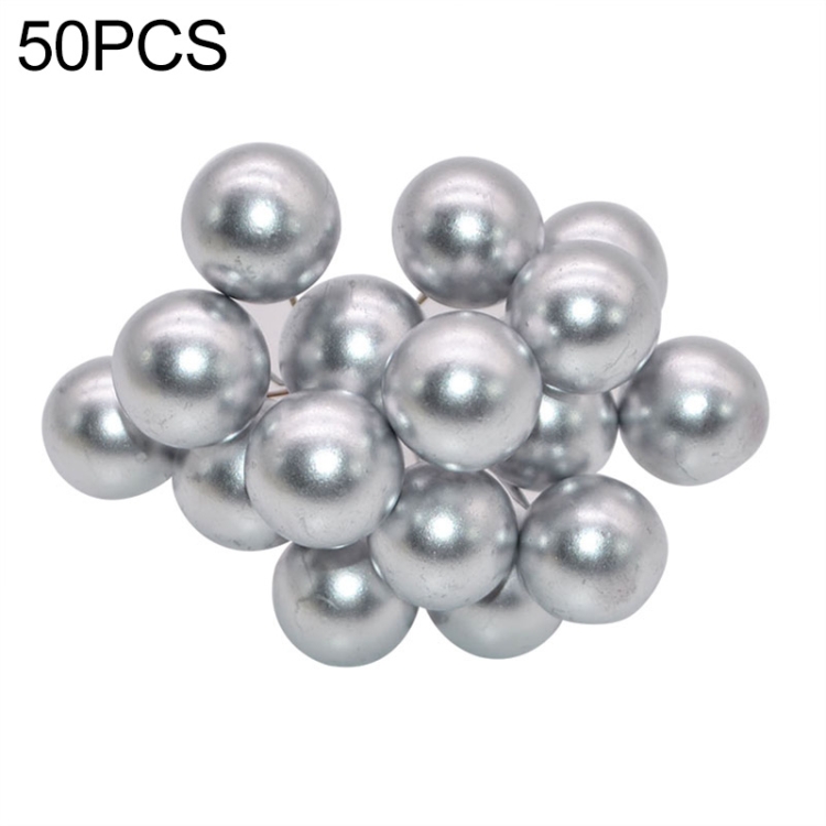 

50 PCS Mini Foam Peony Fruit Artificial Flowers Fruit Decoration(silver)
