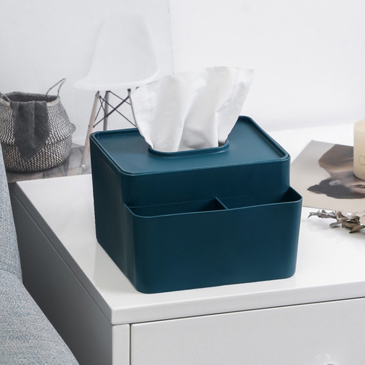 

6 PCS Simple Plastic Multifunctional Tissue Box Home Office Desk Storage Drawer Tray(Dark Blue)