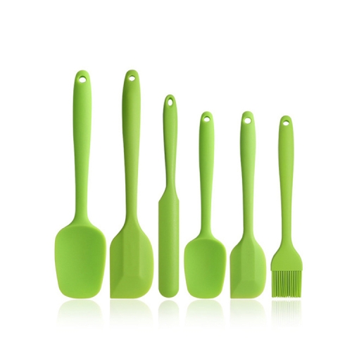 

6 in 1 Food Grade Silicone Spatula Cake Spatula Oil Brush Mixing Knife Baking Cooking Utensils Set(Green)