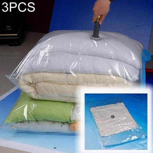 

3 PCS Hot Vacuum Bag Storage Organizer Transparent Border Foldable Extra Large Seal Compressed Travel Saving Space Bags(60x80cm)