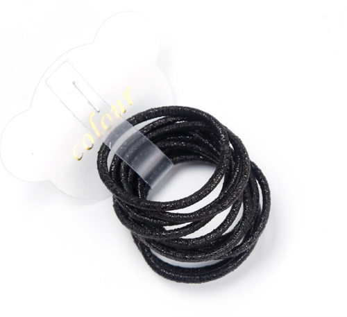 

10 PCS Candy Colors Bling Bling Child Rubber Bands Hair Accessories(Black)
