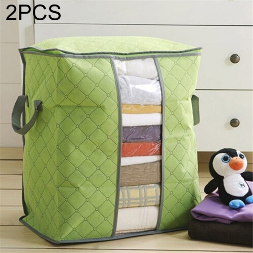 

2 PCS Portable Storage Bag Box Non Woven Underbed Pouch Storage Box Clothes Storaging Bag, Color:Green