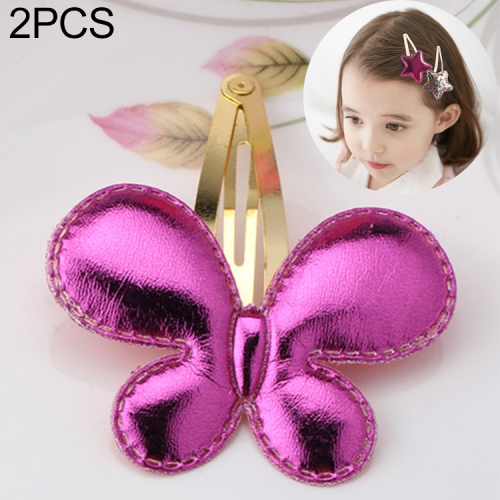 

2 PCS Metal Color Children Shiny Hairgrips Baby Hairpins Girls Hair Accessories, Size:4.7cm(Rose Butterfly)