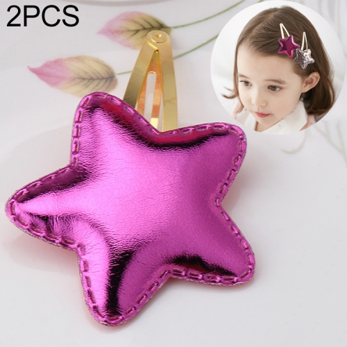 

2 PCS Metal Color Children Shiny Hairgrips Baby Hairpins Girls Hair Accessories, Size:4.7cm(Rose Star)
