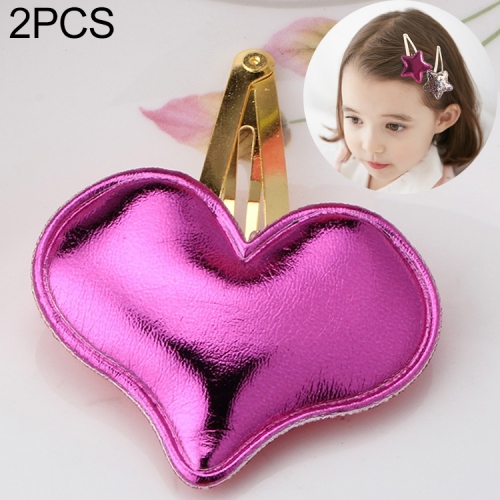 

2 PCS Metal Color Children Shiny Hairgrips Baby Hairpins Girls Hair Accessories, Size:4.7cm(Rose Heart)