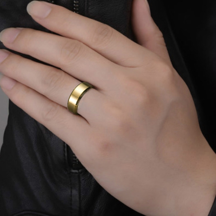 

2 PCS Ring Men Titanium Black, Ring Size:10(Gold)