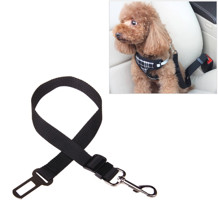 

2 PCS Nylon Harness Leash Clip Pet Dog Car Seat Belt Security Belt(Black)