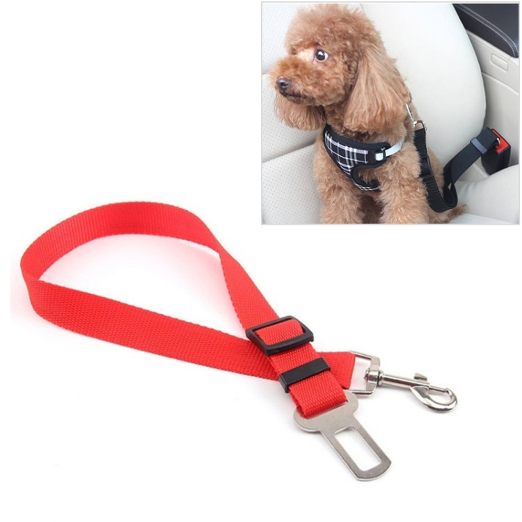 

2 PCS Nylon Harness Leash Clip Pet Dog Car Seat Belt Security Belt(Red)