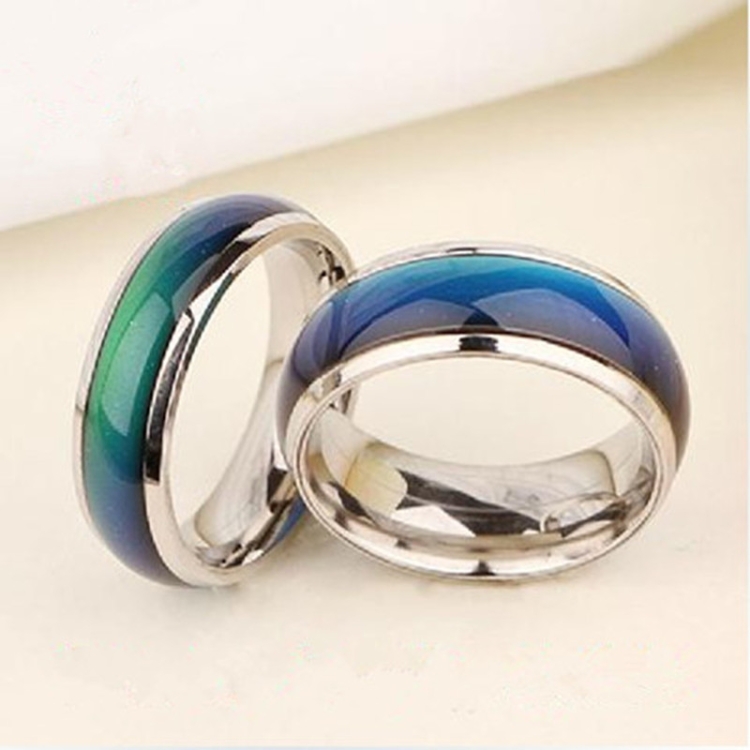 

Fine Jewelry Mood Ring Color Change Emotion Feeling Mood Ring Changeable Band Temperature Ring, Ring Size:19mm
