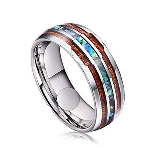 

2 PCS Ceramic Tungsten Steel Dragon Texture Ring for Men, Ring Size:8