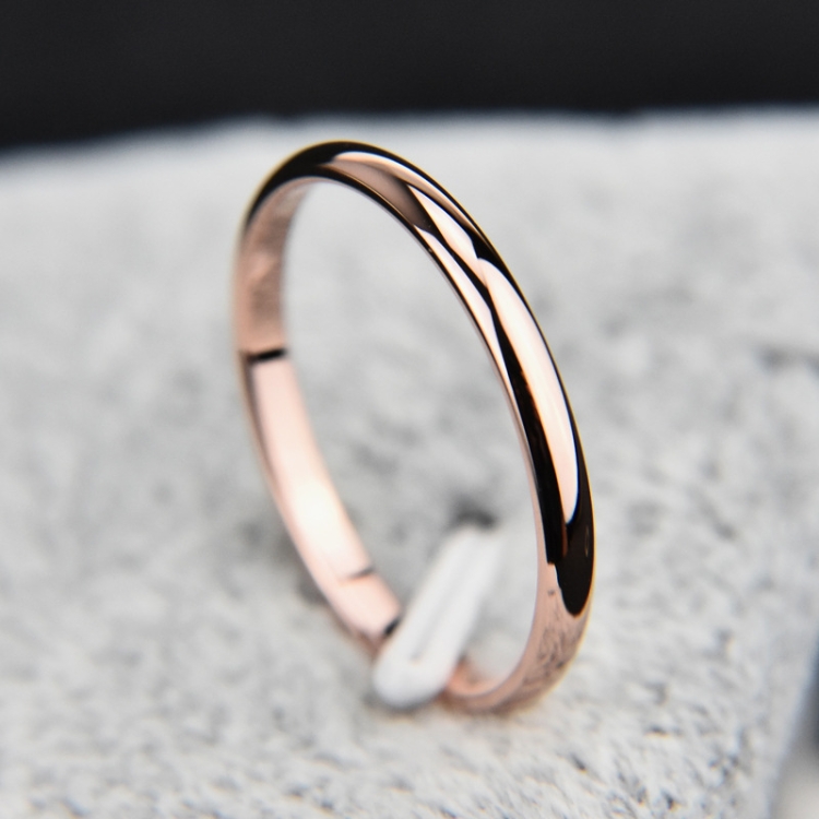 

Female Stainless Steel Titanium Steel Ring, Ring Size:7(Rose Gold)