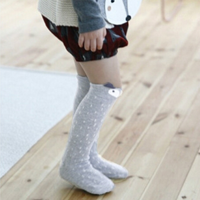 

Cute Cartoon Children Stockings Boys And Girls Baby High Socks, Size:1 to 3 year(Gray Fox)