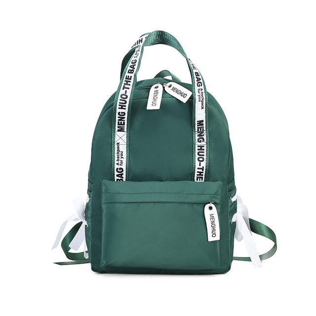 

Large Capacity Nylon Travel Bags Girls Bow Backpack(Green)