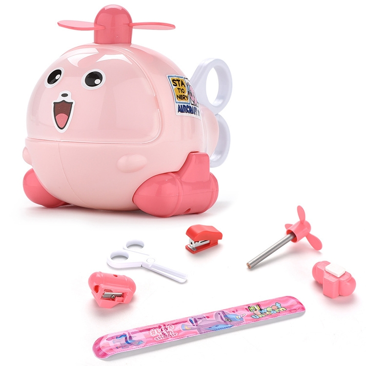 

WENJIEWANHUI Children Multifunctional Small Airplane Stationery Set Pencil Eraser Pencil Sharpener Combination Toy(Pink)