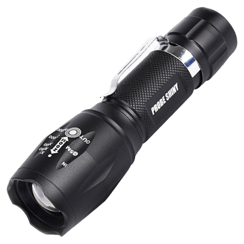 

T02 Pen Clip Mini Flashlight T6 Telescopic Zoom Led Flashlight Outdoor Waterproof Long Shot Glare Flashlight