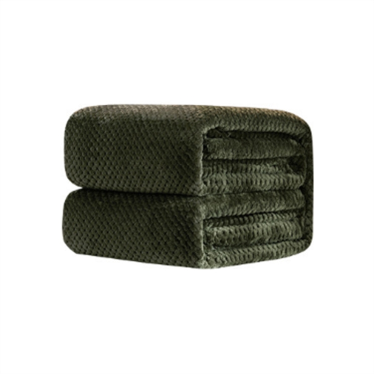 

Thicken Solid Color Mesh Pineapple Flannel Blanket Coral Fleece Air Conditioning Sofa Cover Winter Warm Sheets Easy Wash Faux Fur Blankets, Size:120x200cm(Army Green)