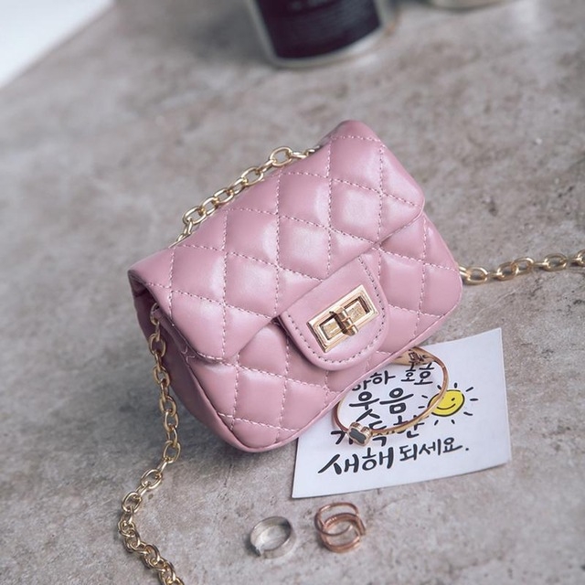 

Children Crossbody Coin Tote Bag Purse Small Mini Square Bags(Pink)
