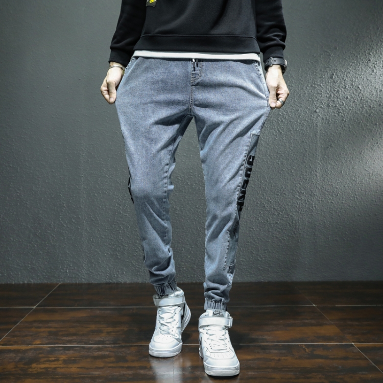

Student Jeans Plus Size Men Straight Casual Trousers, Size: 38(Blue)