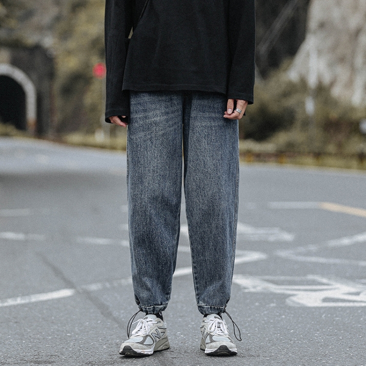 

Autumn Large Size Male Casual Straight Leg Jeans, Size: XXXXXL(Blue)