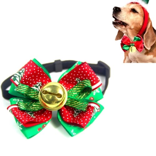 

3 PCS Christmas Pet Bow Tie with Big Bell Non-Slip Adjustment Belt, Model:BS010