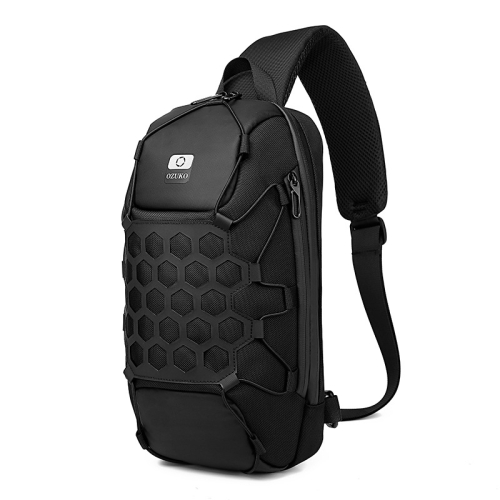 

Ozuko 9358 Oxford Cloth Anti-theft Chest Bag Sports Waterproof Men Shoulder Messenger Bag with External USB Charging Port(Black)