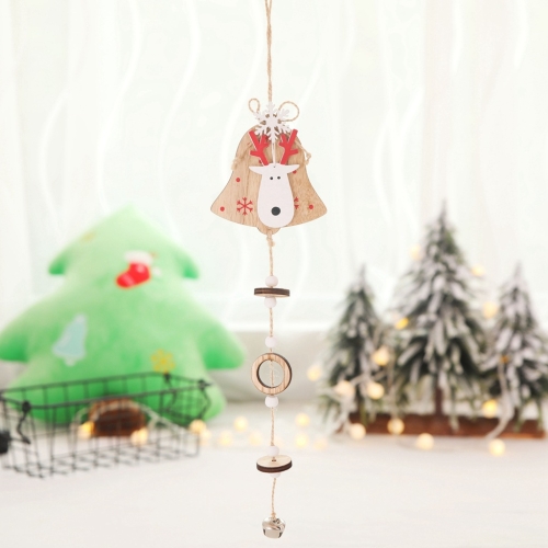 

4 Pcs Wooden Christmas Tree Reindeer Pendant Decoration Christmas Tree Pendant Accessories(Bell)