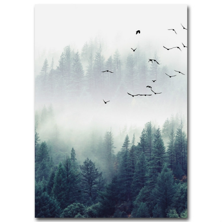

2 PCS Living Room Home Nordic Decoration Forest Landscape Wall Art Poster, Size (Inch):20x30cm canvas(Picture 2)