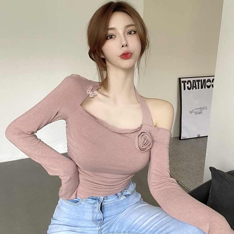 

Autumn Fashion Long-Sleeved T-Shirt, Size: Free Size(Pink)