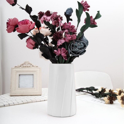 

Modern Simple Plastic Vase Creative Decoration Table Decoration(Milk White)