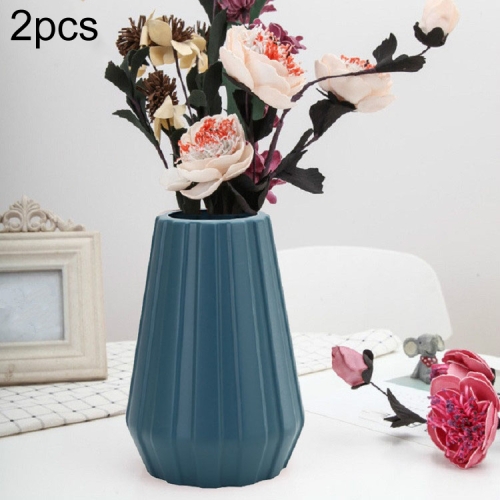 

2 PCS Creative Flower Decoration of Plastic Vase Flower Arrangement Container(Blue)