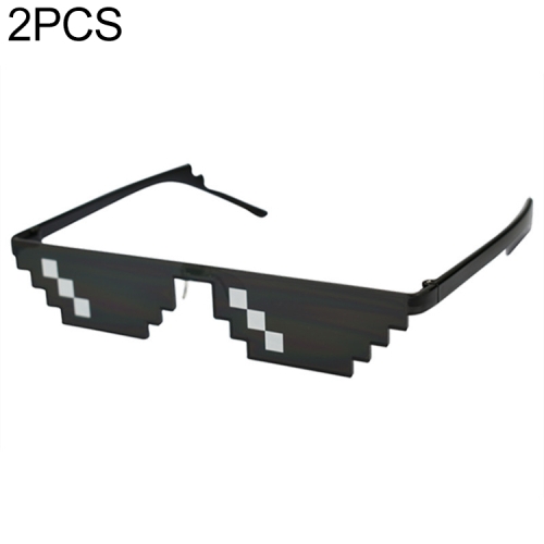 

2 PCS Retro Mosaic Individual Sunglasses Eyeglasses(A)