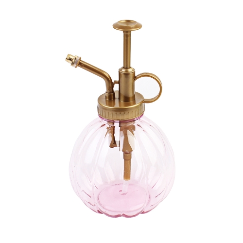 

350ml Pumpkin Plastic Gardening Pot Antique Bronze Vintage Style Plants Watering Hand Pressure Spray Craft Bottle(Pink)
