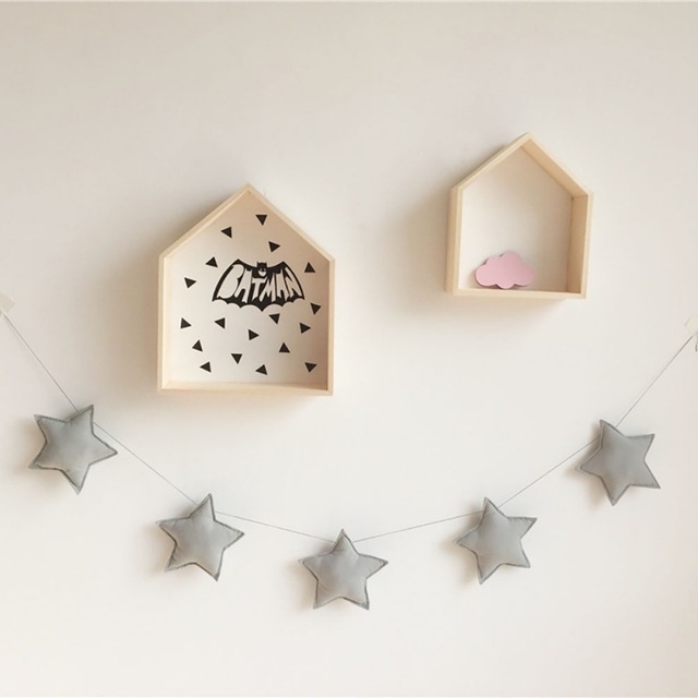 

Star Shape Children Room Ornaments Crib Tent Pendants( Grey Stars)