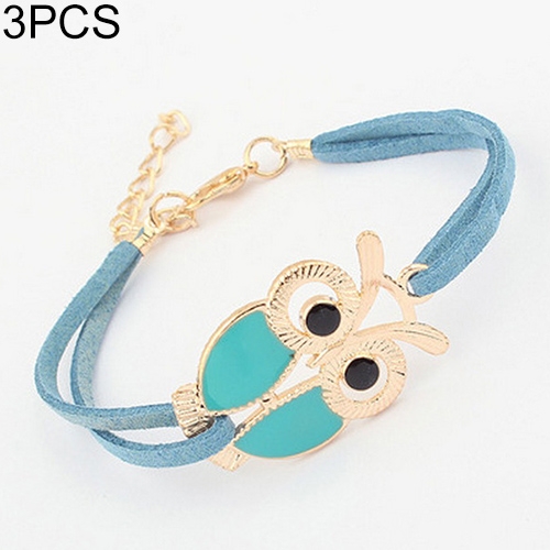

3 PCS Owl Decorated Artificial Leather Retro Bracelet