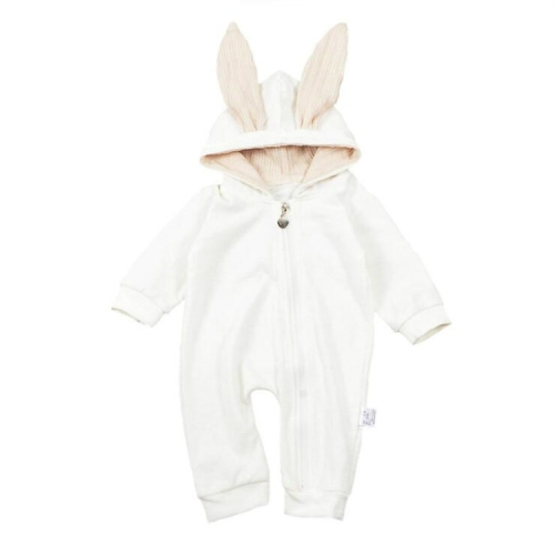 

Spring and Autumn Babies Big Rabbit Ear Zipper Bodysuit, Size:66CM(White)