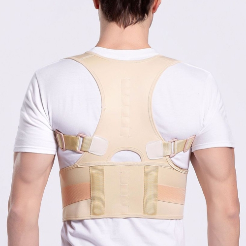 

Male Female Adjustable Magnetic Posture Corrector Corset Back Men Brace Back Shoulder Belt Lumbar Support Straight S(Skin Color)