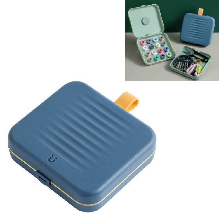 

Magnetic Sewing Box Set Household Small Double-layer Sewing Tool Storage Box Stitchcraft Sewing Tools(Blue)