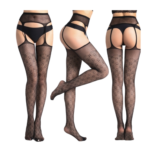 

3 PCS Hollow Out Tights Lace Sexy Stockings Female Thigh High Fishnet Embroidery Transparent Pantyhose Women Black Lace Hosiery, Size:One size simple package (OPP)(6093)