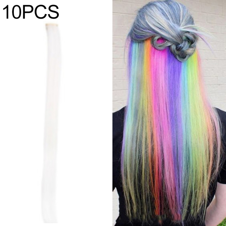 

10 PCS Chemical Fiber Wig One-Step Gradient Color Single Card Wig, Stretched Length:24inches(55#)