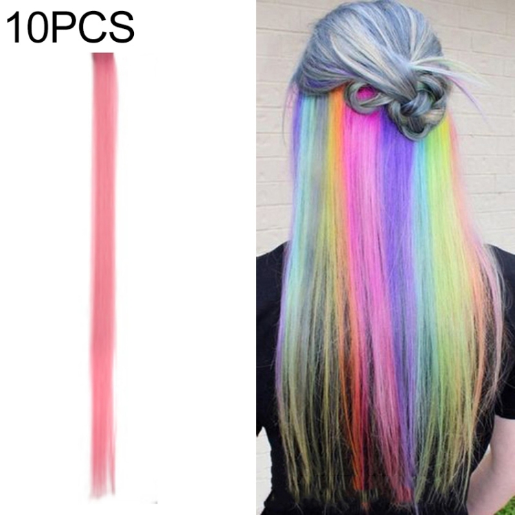 

10 PCS Chemical Fiber Wig One-Step Gradient Color Single Card Wig, Stretched Length:24inches(47#)