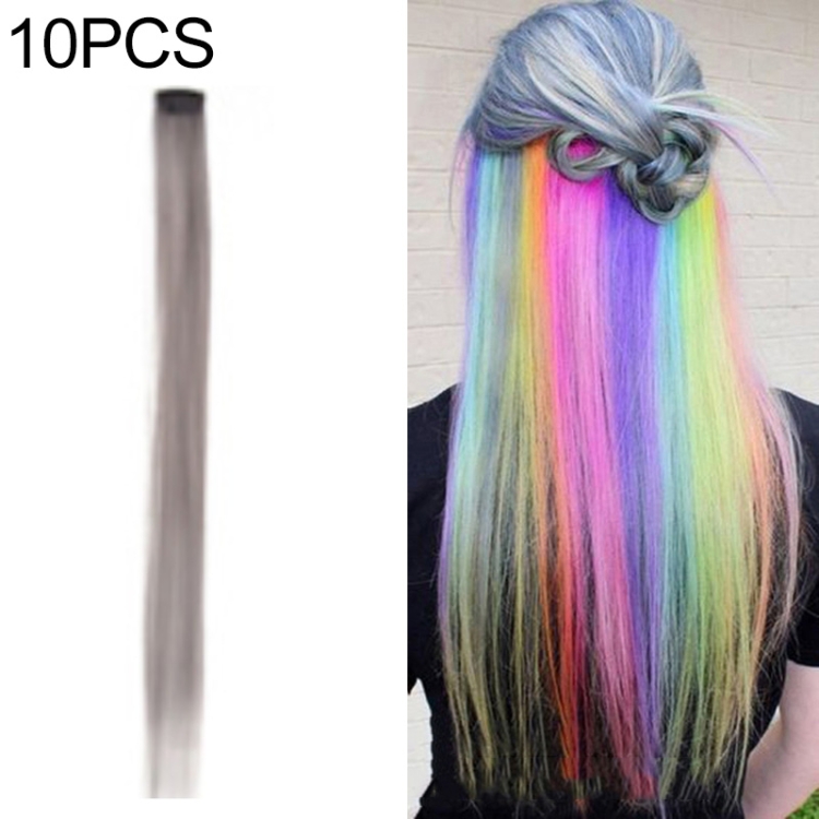 

10 PCS Chemical Fiber Wig One-Step Gradient Color Single Card Wig, Stretched Length:24inches(48#)