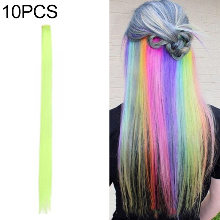 

10 PCS Chemical Fiber Wig One-Step Gradient Color Single Card Wig, Stretched Length:24inches(49#)