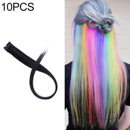 

10 PCS Chemical Fiber Wig One-Step Gradient Color Single Card Wig, Stretched Length:24inches(23#)