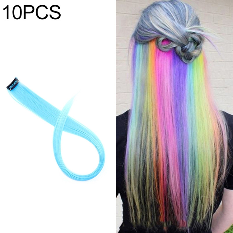 

10 PCS Chemical Fiber Wig One-Step Gradient Color Single Card Wig, Stretched Length:24inches(46#)