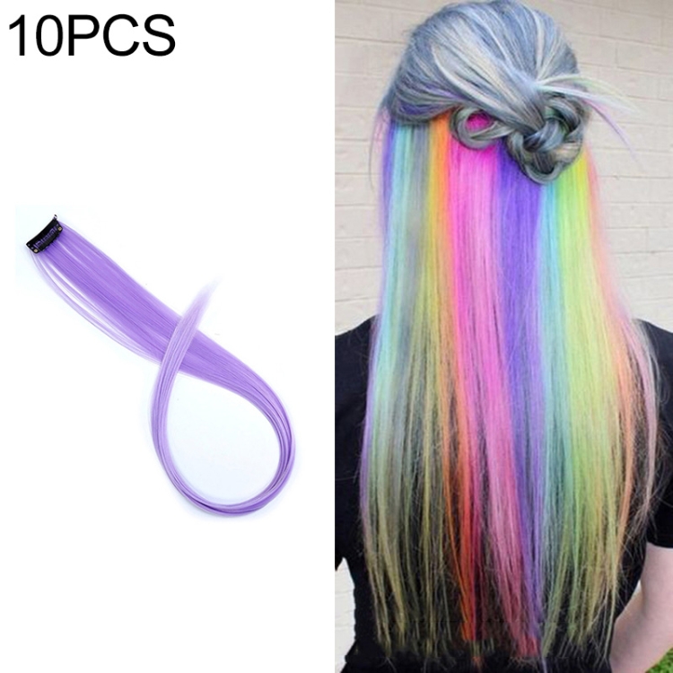 

10 PCS Chemical Fiber Wig One-Step Gradient Color Single Card Wig, Stretched Length:24inches(21#)