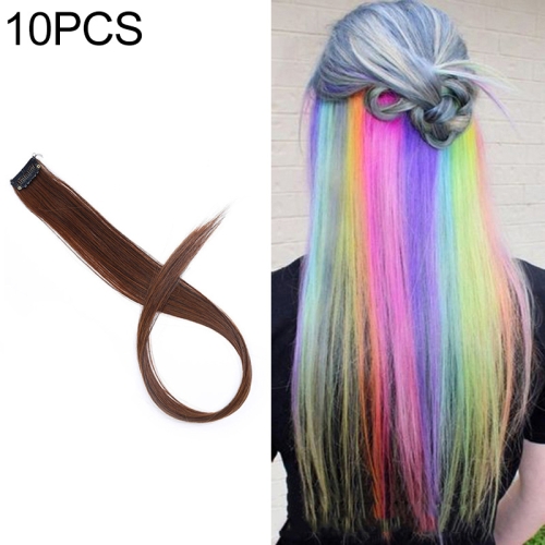 

10 PCS Chemical Fiber Wig One-Step Gradient Color Single Card Wig, Stretched Length:24inches(33#)