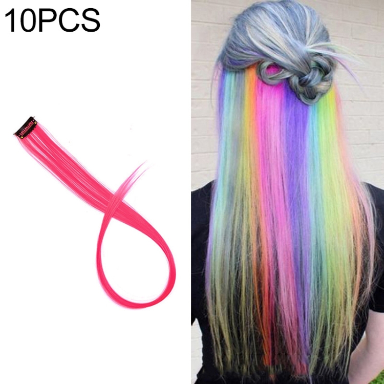 

10 PCS Chemical Fiber Wig One-Step Gradient Color Single Card Wig, Stretched Length:24inches(36#)