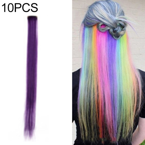 

10 PCS Chemical Fiber Wig One-Step Gradient Color Single Card Wig, Stretched Length:24inches(22#)