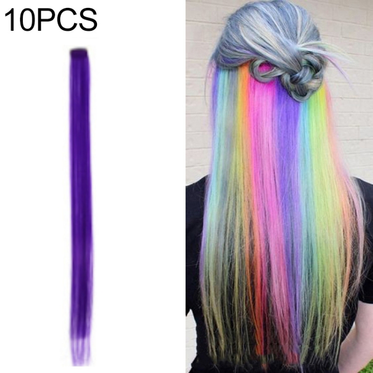 

10 PCS Chemical Fiber Wig One-Step Gradient Color Single Card Wig, Stretched Length:24inches(39#)